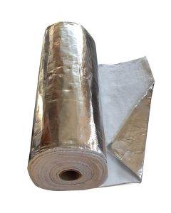 Alumiiniumkattega isolatsioon – suitsulõõri isolatsioonimatt 12 mm × 1 m – meetri kaupa